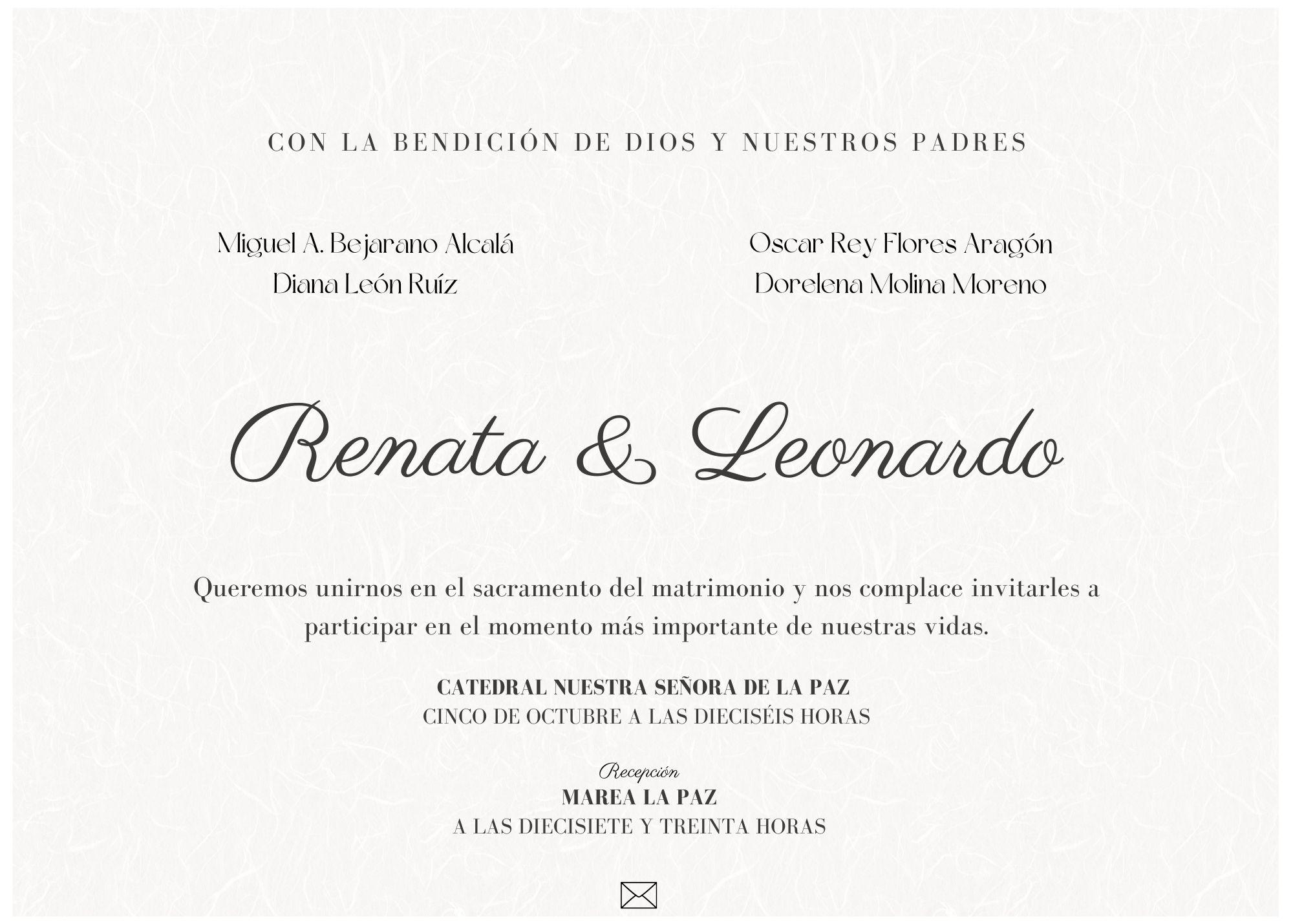 The Wedding Website of Leonardo Flores and Renata Bejarano