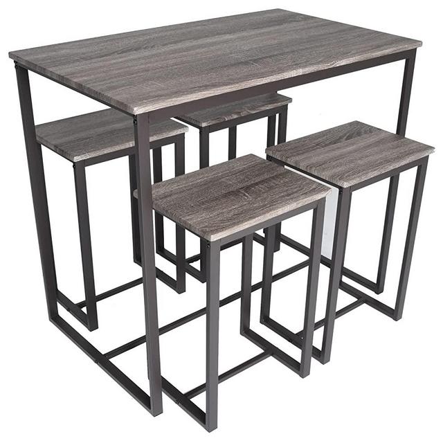 Zenvida 5 Piece Bistro/Pub Table Set with 4 Stools