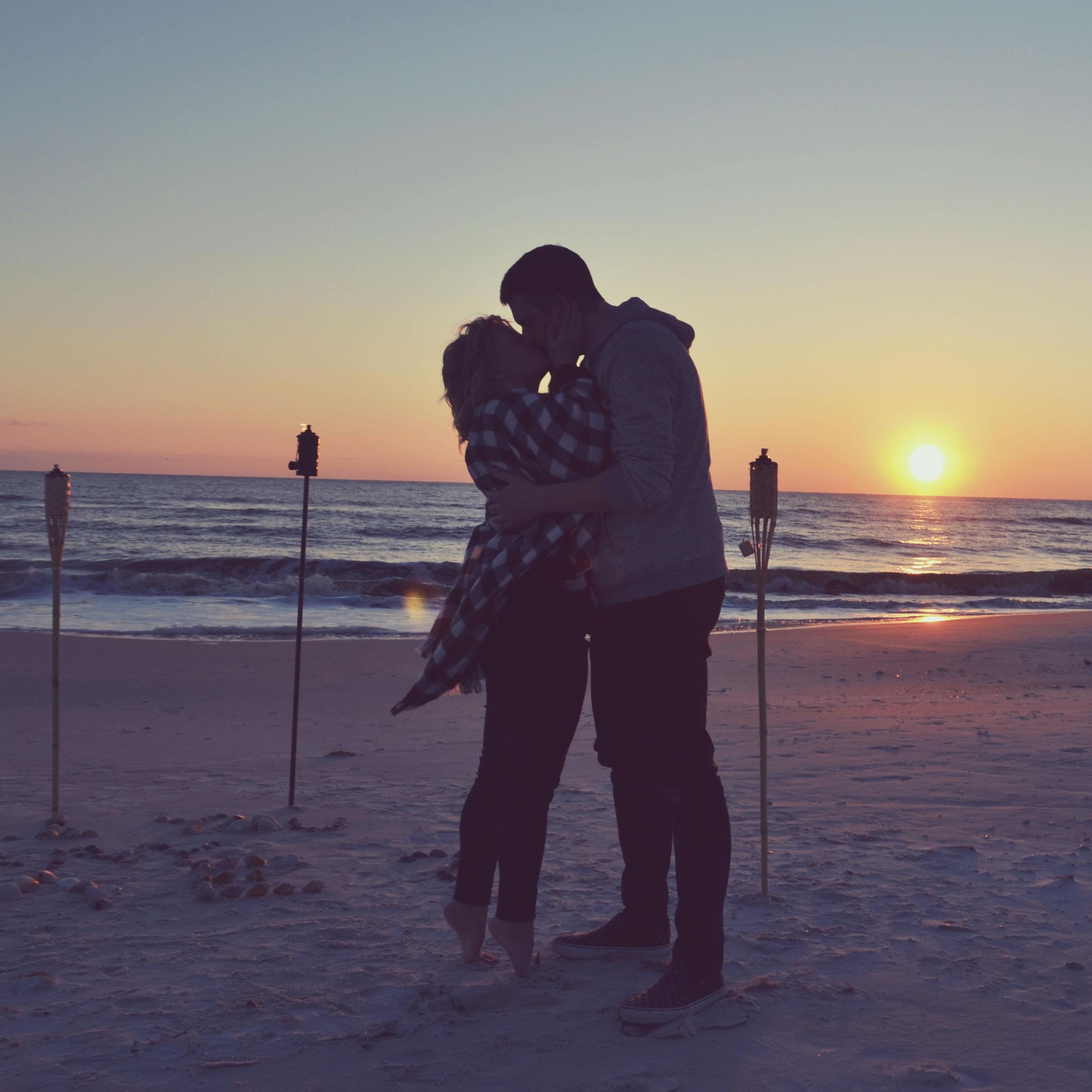Getting engaged at Mexico Beach.