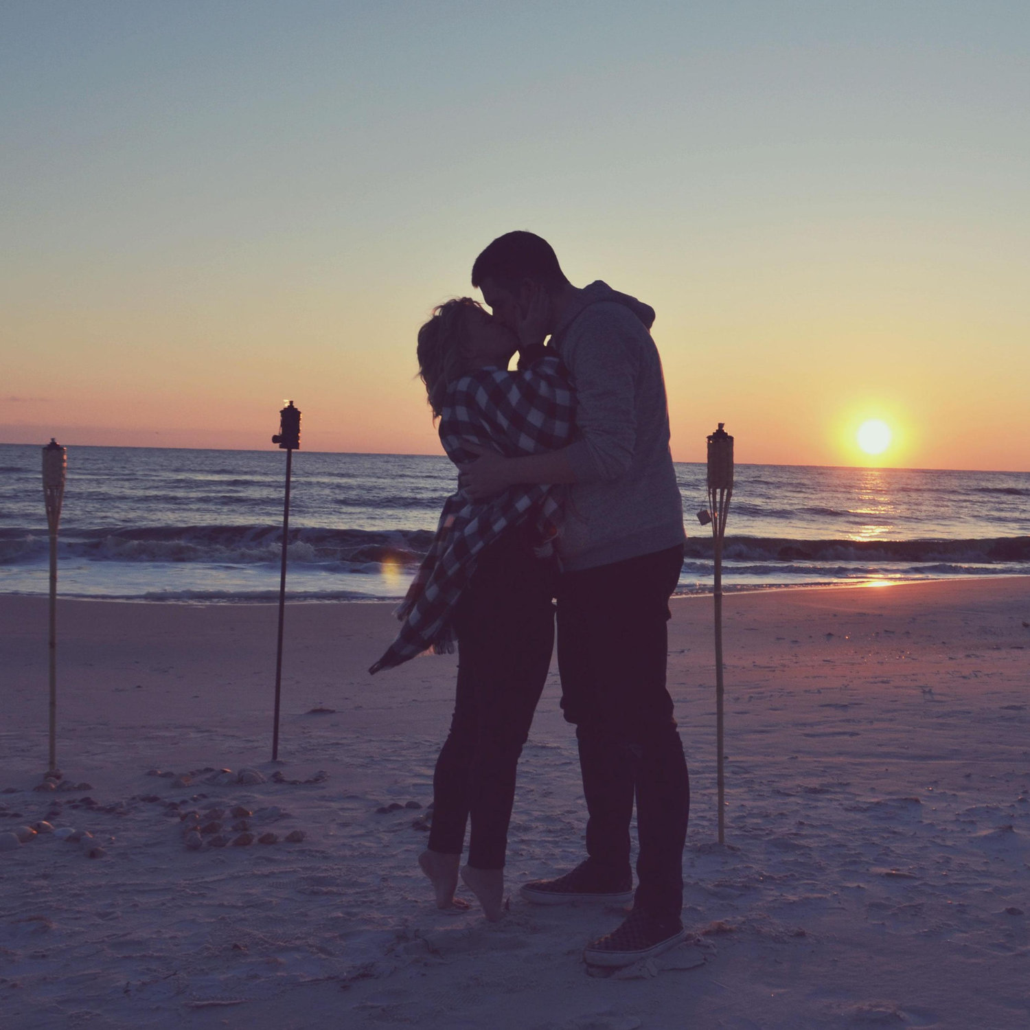 Getting engaged at Mexico Beach.