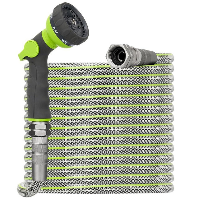 Flexible Garden Hose 25 FT - Heavy Duty Non-Expandable 25FT Outdoor Water Hose Pipe, 1/2" x 25Feet, 3/4" Solid Swivel Fittings, 25 Feet, Kink and Leak Proof