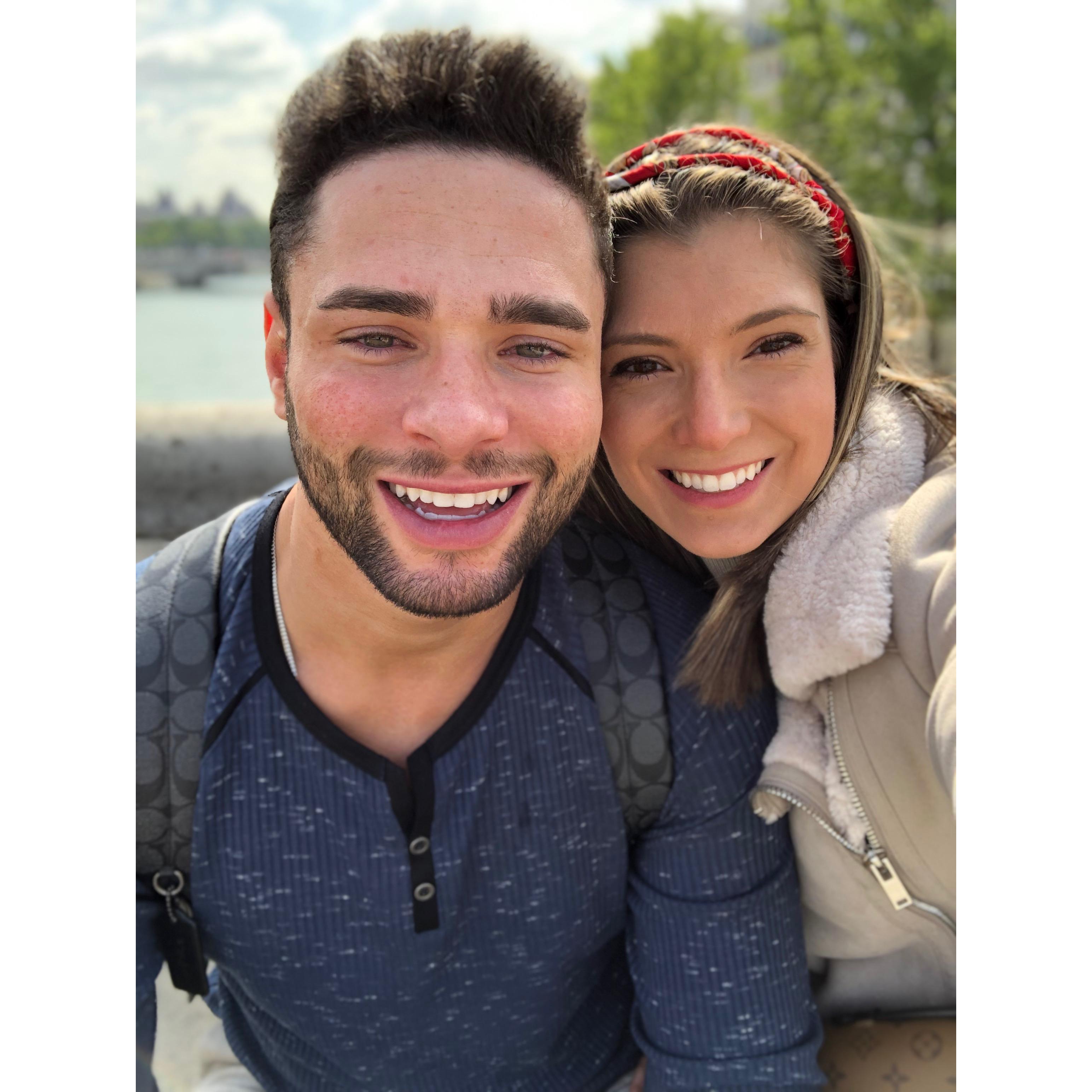We are happiest when we are traveling together-near or far. This photo was taken in Paris in May 2019.