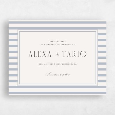 Dusty Blue Wedding Save the Date - Azelie Landscape