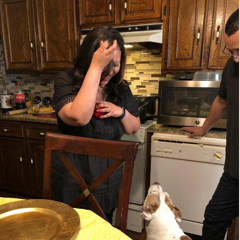 This picture was taken DURING the proposal-- with Bailey front and center!