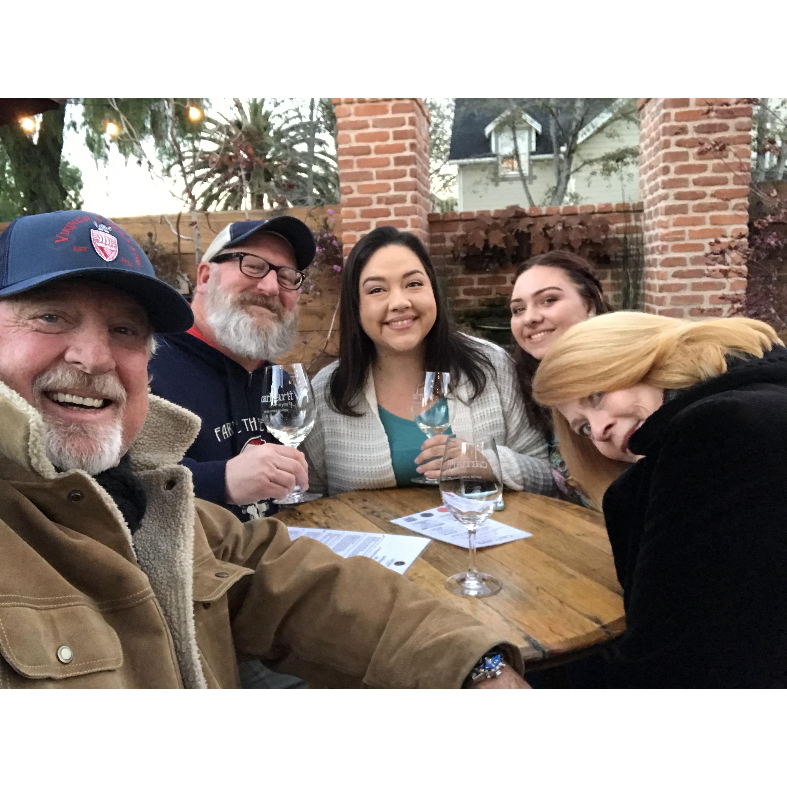 Enjoying some wine at one of our favorite places in Los Olivos.