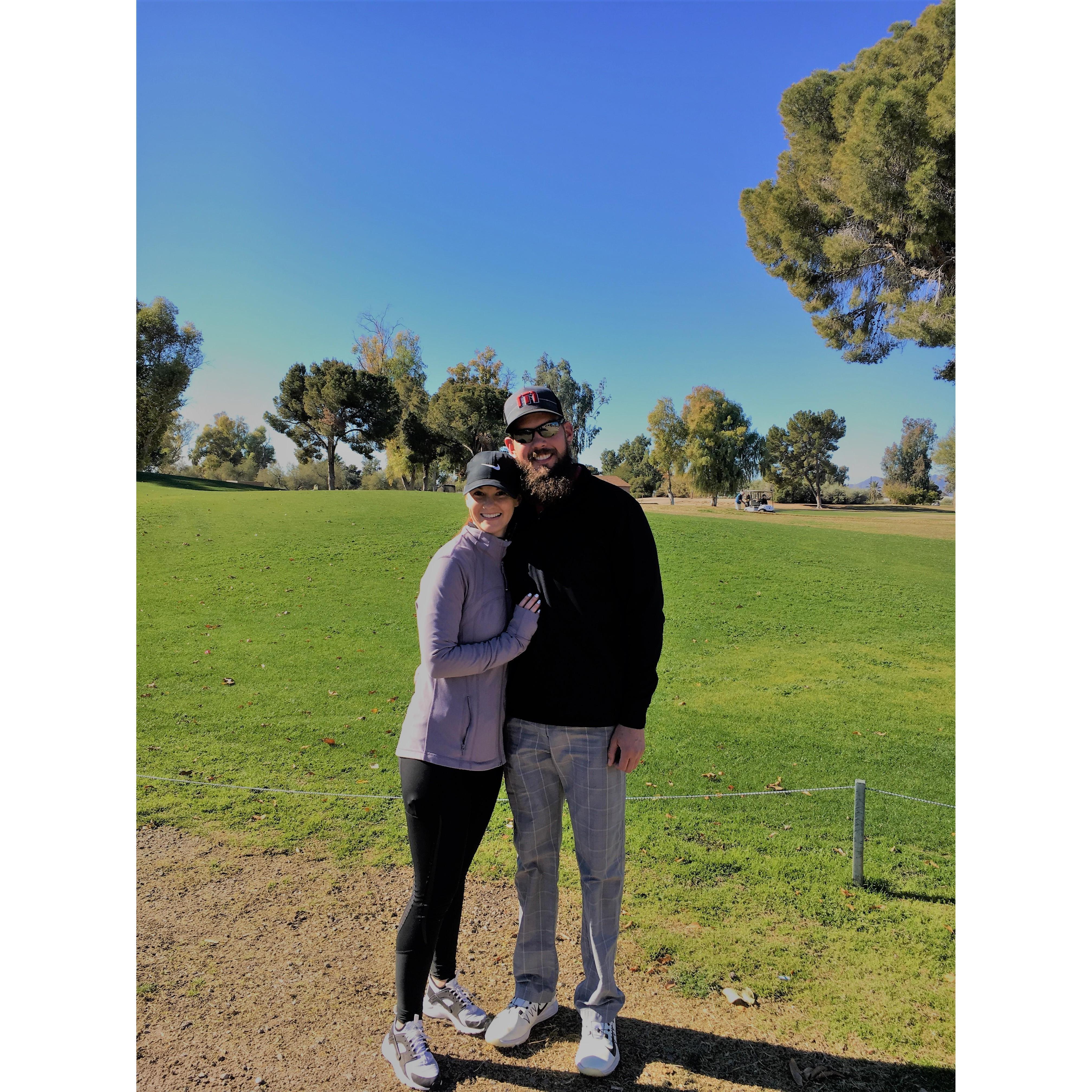 First round of golf together