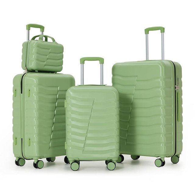 GettBetter Luggage Sets 4 Pieces with Spinner Wheel & SBS Zipper,Travel Suitcase PC Hardshell Luggage with TSA Lock,Lightweight Suitcase Set(Avocado Green,14in/20in/24in/28in)