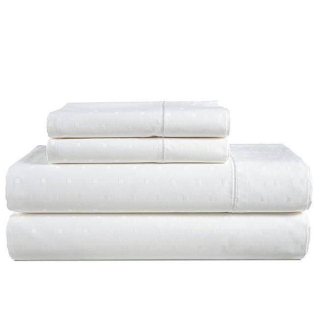 LANE LINEN 100% Egyptian Cotton Bed Sheets - 1000 Thread Count 4PC Queen Sheets Set, Long Staple Cotton Bedding Sheets, Sateen Weave, Luxury Hotel Sheets, Deep Pocket, Swiss Dot - White