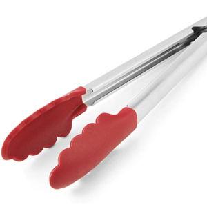KitchenAid Silicone Stainless Steel Tongs, 12 Inch, Red