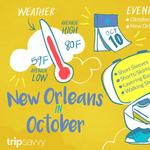 Check out the link below for October in NOLA.  Comfy shoes are key!