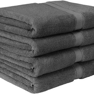 Premium Bath Towel Set (Pack of 4, 27 x 54) 100% Ring-Spun Cotton Towels for Hotel and Spa, Maximum Softness and Highly Absorbent by Utopia Towels (Grey)