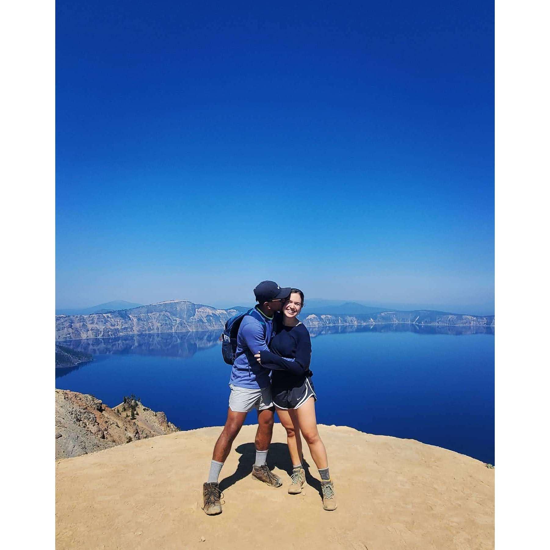 On our Oregon road trip at Crater Lake.