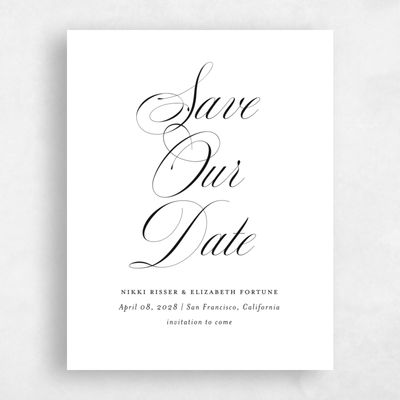White Typography Wedding Save the Date - Thorn Portrait