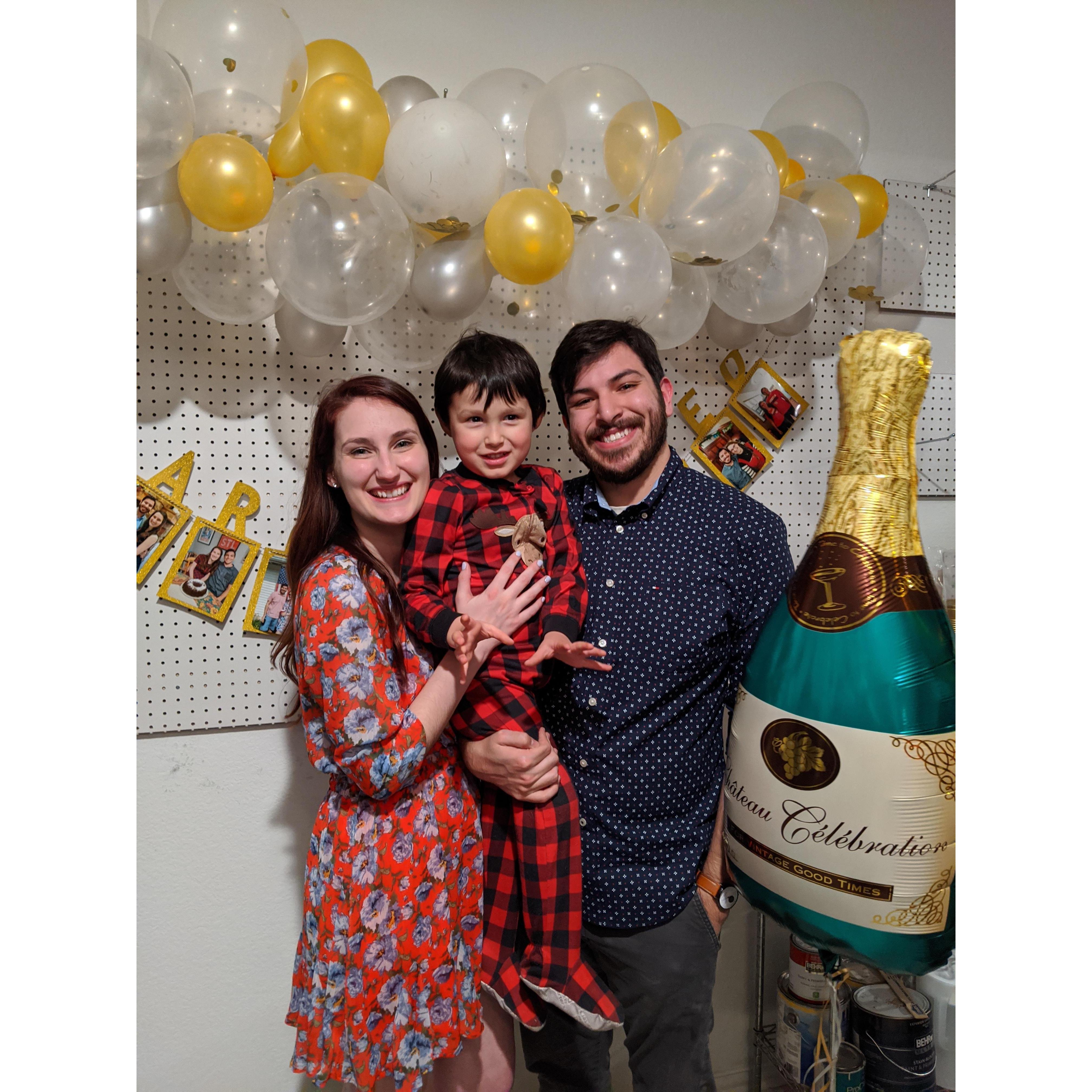Engagement party with ring bearer James