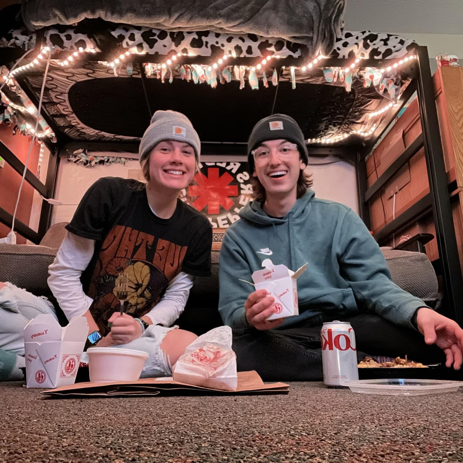 One of our favorite dates is staying in, getting chinese food for dinner, and watching a good movie