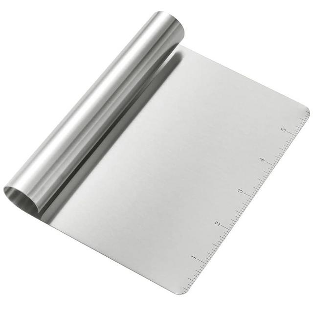 1 Pack Stainless Steel Food Scraper and Chopper Large Griddle Spatula Kitchen Tool Gadget,Multi-purpose Kitchen Utensil for Dough, Cake, Pizza