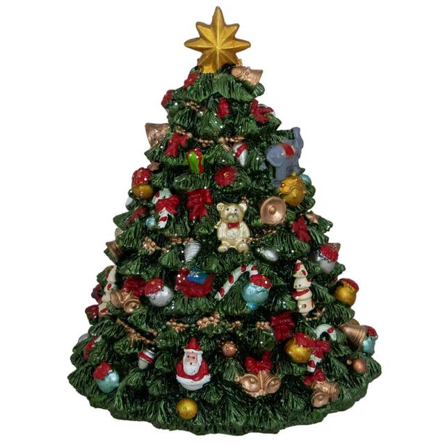 Northlight 6.25" Green Musical Rotating Christmas Tree Figurine