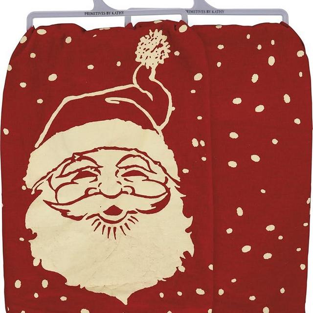 Primitives by Kathy Decorative Kitchen Towel - Vintage Classic Santa Face Design