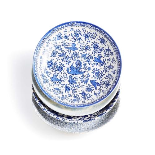 Burleigh Assorted Blue Pasta Bowls, Set of Four