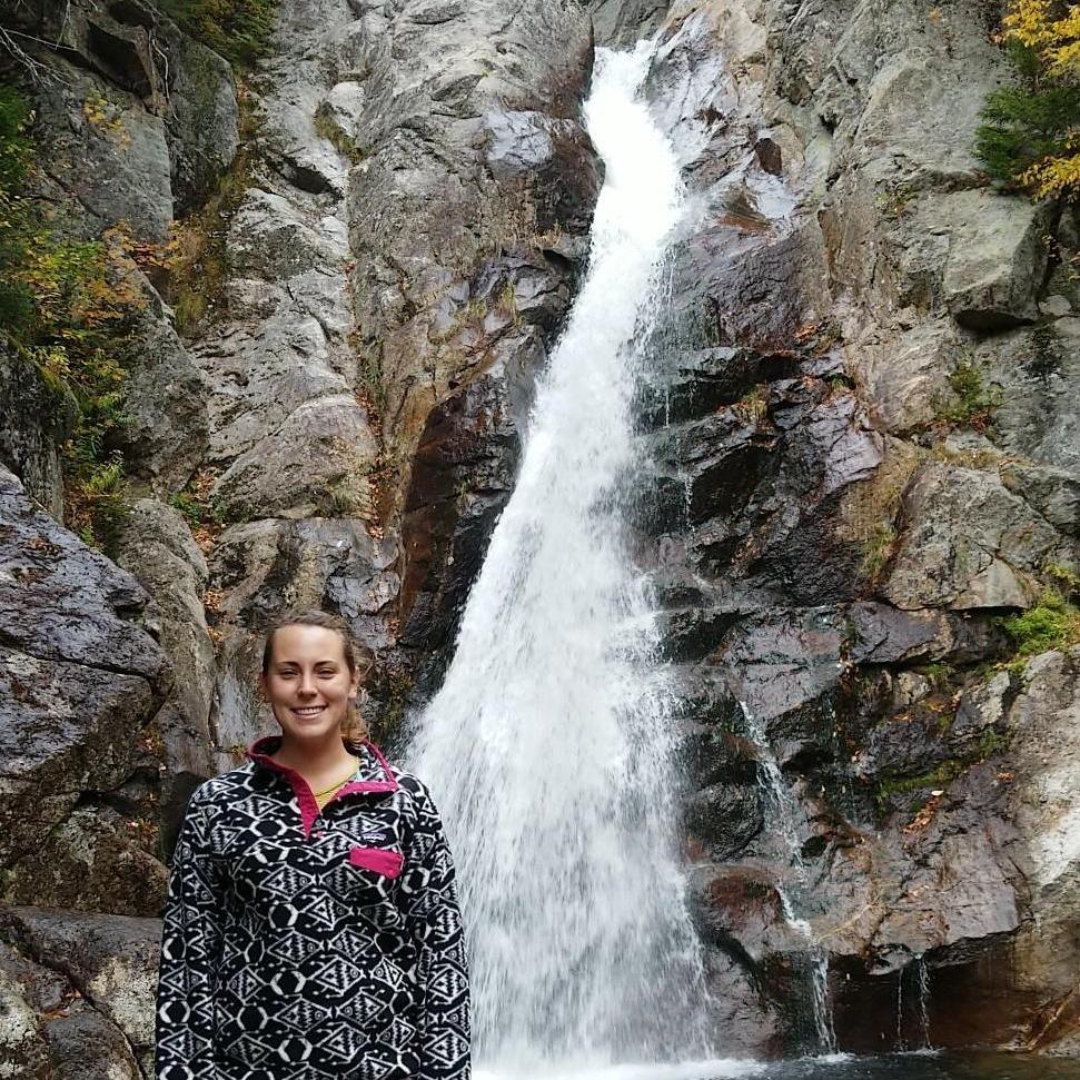 Autumn waterfall in the White Mountains, New Hampshire