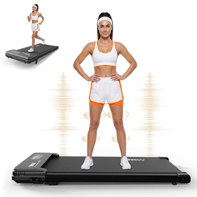 Walking Pad Treadmill with Incline, 3 in 1 Walking Pad Under Desk with Vibration Plates, Portable Treadmill with Remote Control and LED Display for Home Small Space