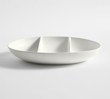 Mason Stoneware Triple Divided Serving Platter - True White