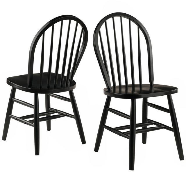 2pc Windsor Chair Set Black - Winsome