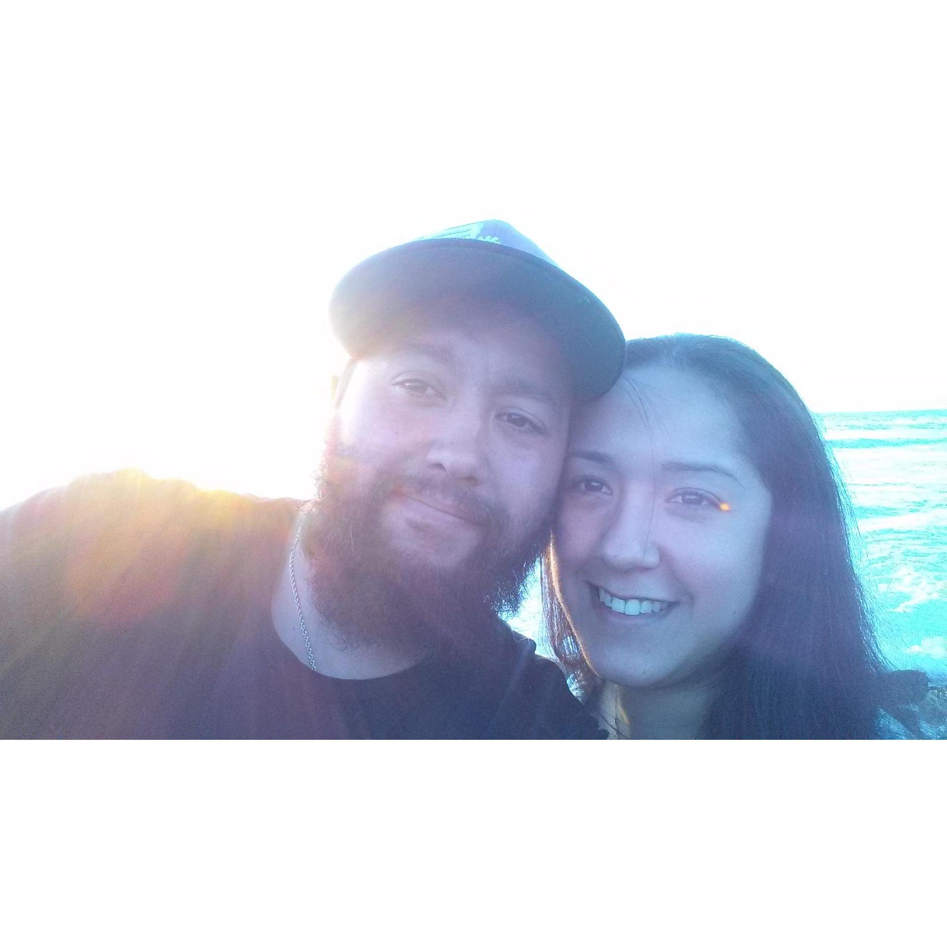 Date night at one of our favorite restaurants right next to the ocean.