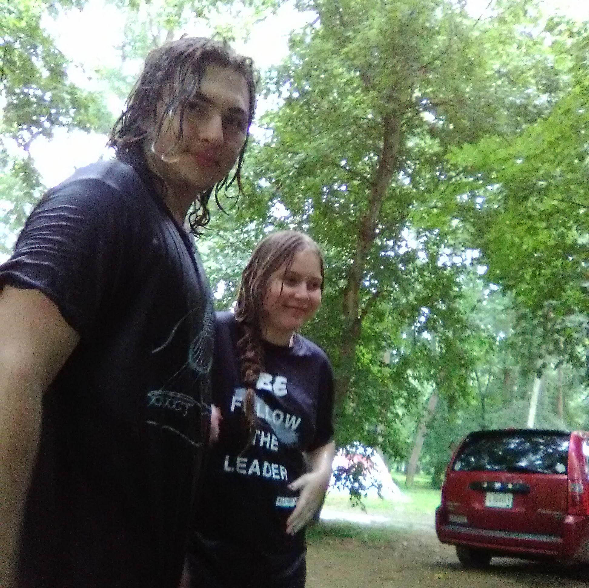 This was when we went to Ohio together with our families. The camp site was next to a river and we spent almost everyday swimming together.