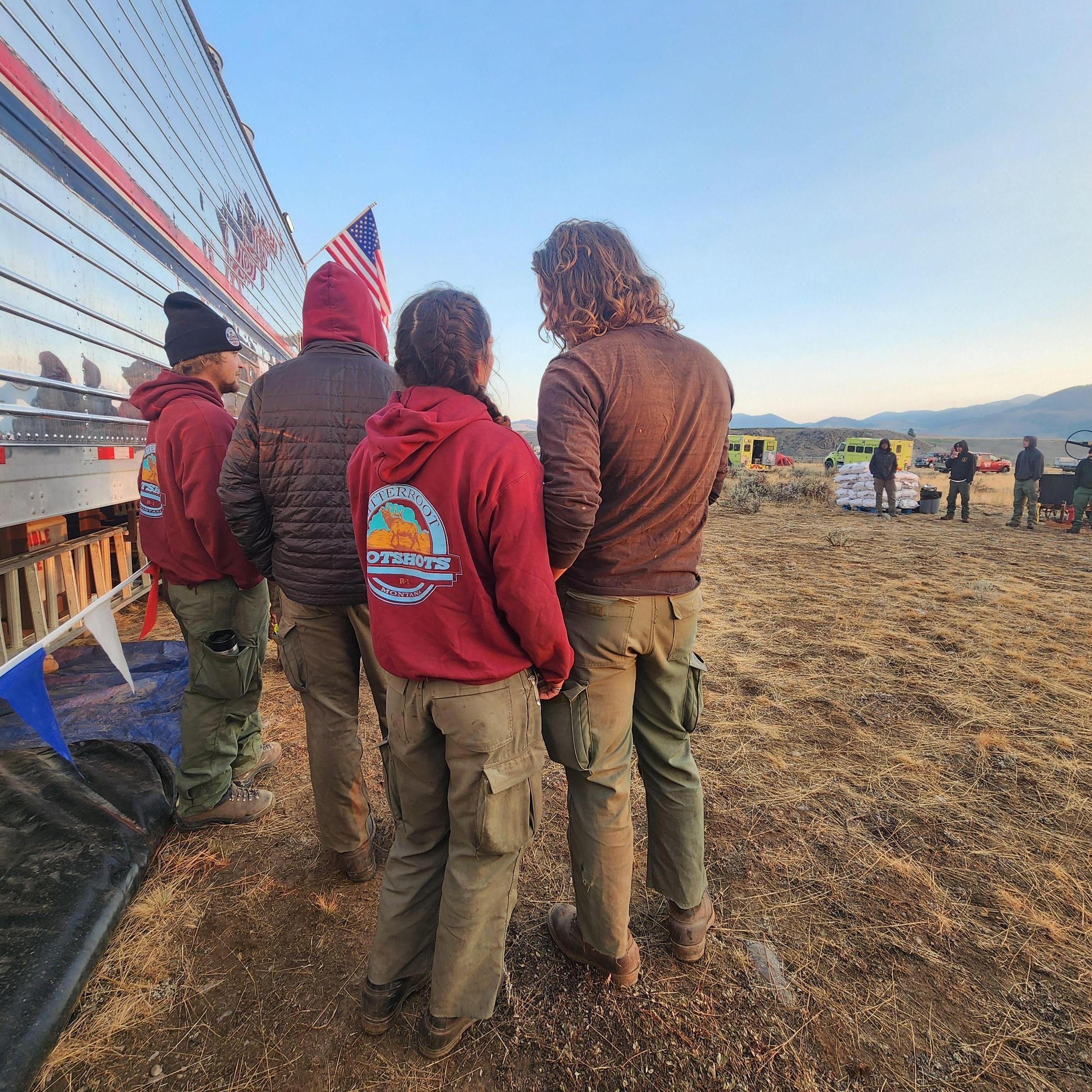 A full week of seeing each other every night on a fire just north of where we got engaged.