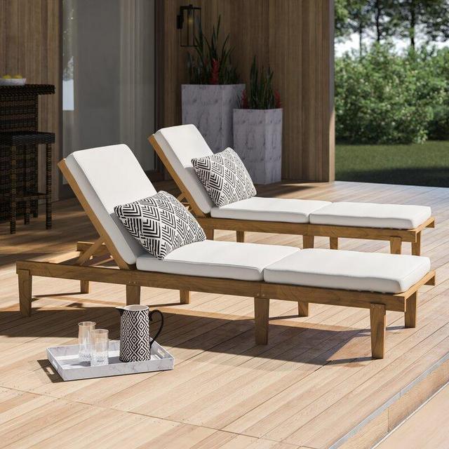 Ardsley 78.74'' Long Reclining Chaise Lounge Set with Cushions (Set of 2)