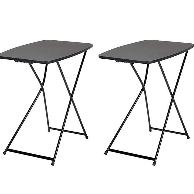 CoscoProducts COSCO 18 x 26 Indoor Outdoor Adjustable Height Personal Folding Tailgate Table, Black, 2 Pack Black