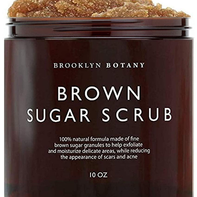 Brooklyn Botany Brown Sugar Body Scrub - Great as a Face Scrub & Exfoliating Body Scrub for Acne Scars, Stretch Marks, Foot Scrub, Great Gifts For Women - 10 oz