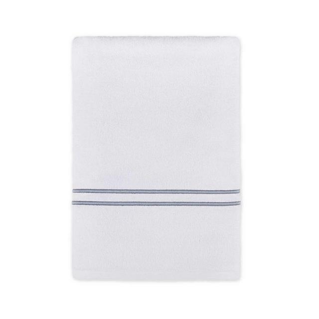 Wamsutta® Classic Baratta Turkish Cotton Embroidered Bath Towel in White/Charcoal
