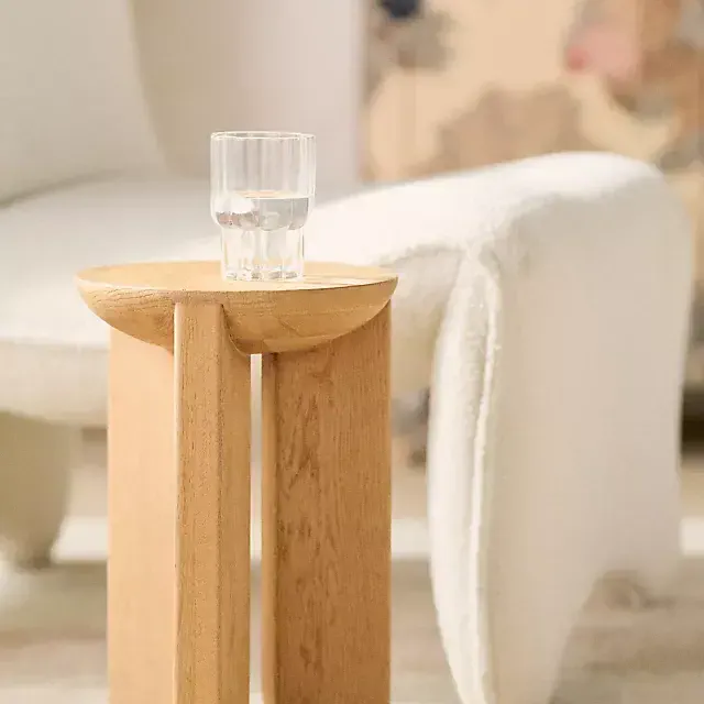 Hemi Solid Oak Wood Side Table