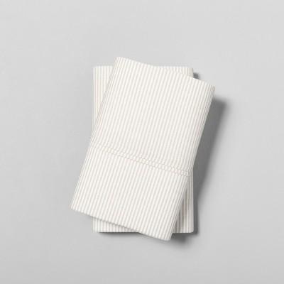 Standard Pillowcase Set Organic Microstripe Tonal Cream - Hearth & Hand™ with Magnolia