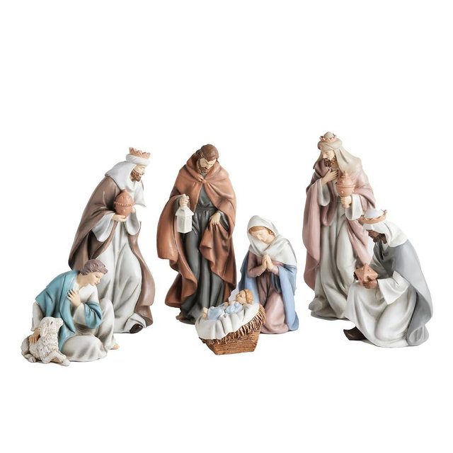 The Nativity Store - O Come All Ye Faithful Resin Nativity - Religious Christmas Holiday Decoration, 7 pcs