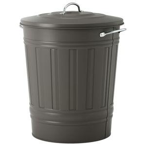 KNODD Bin with lid - gray 11 gallon