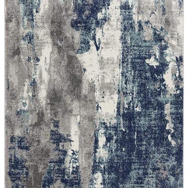 Luxe Weavers Euston Blue 5 x 7 Abstract Modern Area Rug 7681