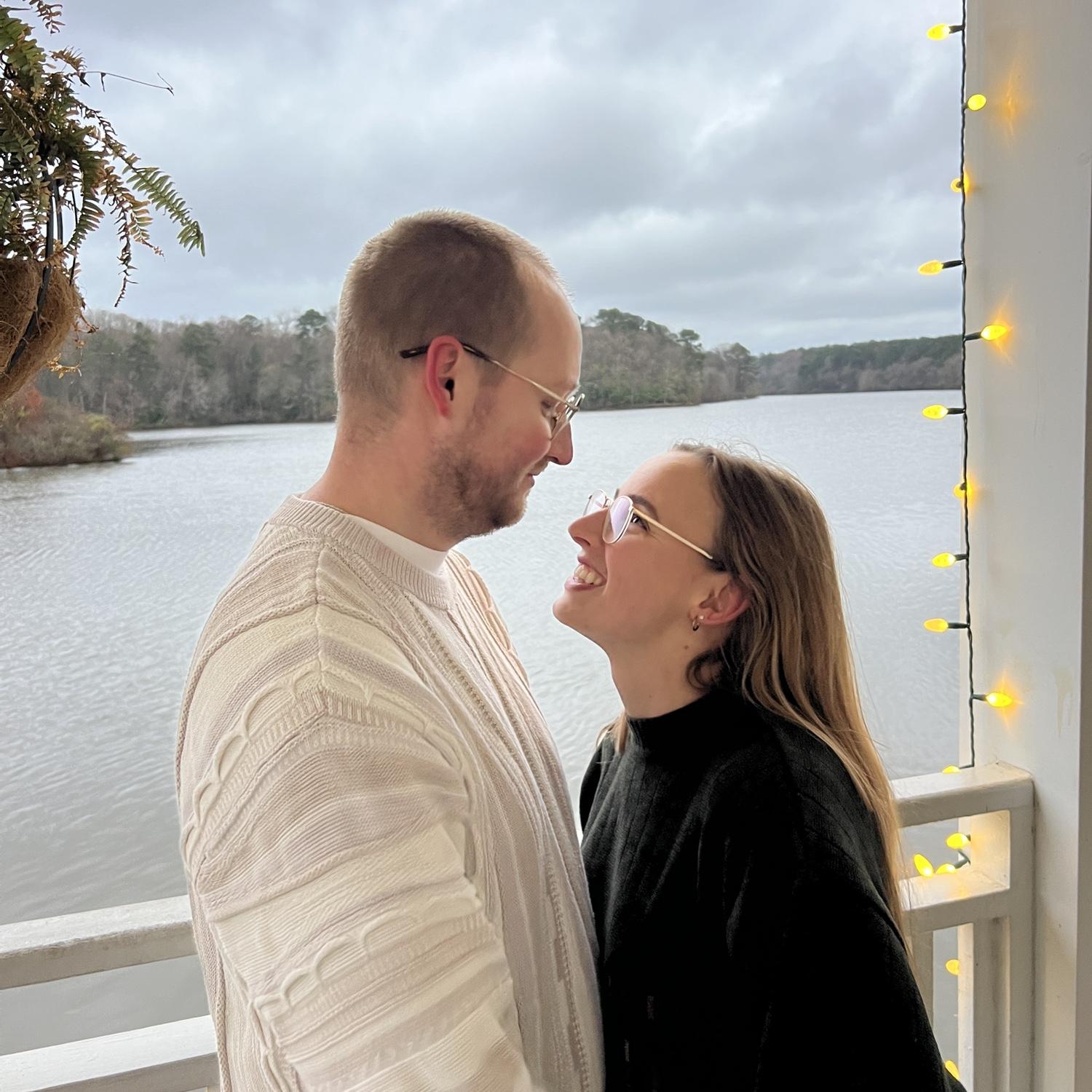 (Not pictured are the two great blue herons who attended Belle and Sam's engagement)