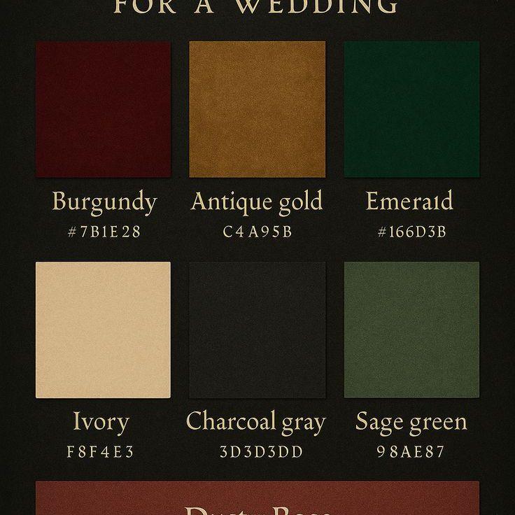 Here are our color palettes for the wedding!