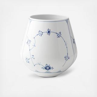 Blue Fluted Plain Vase