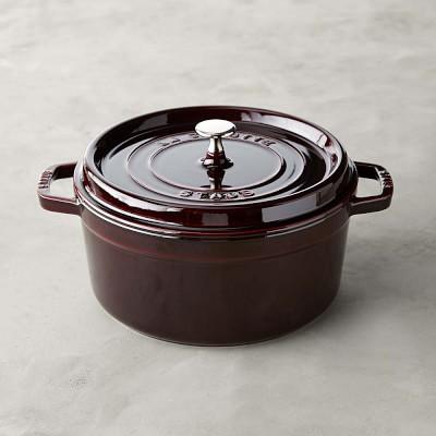 Staub Enameled Cast Iron Round Dutch Oven 7 Quart (Black)