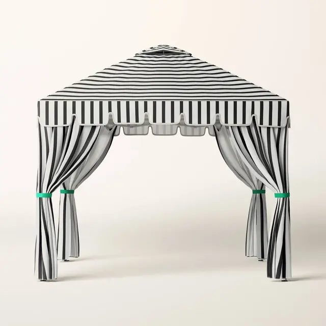 10' Stripe Tent with Partition Black/Cream/Green - kate spade new york x Target
