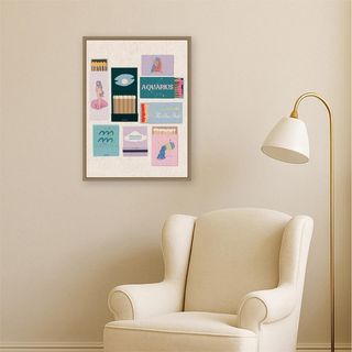 Aquarius Matchbook Linen FC Print Framed Canvas Wall Art