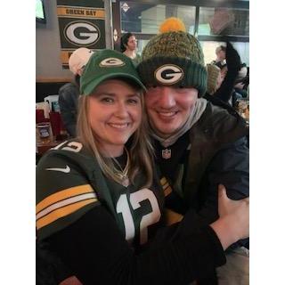 Sean lost a bet and had to sport Packers gear for the evening :)