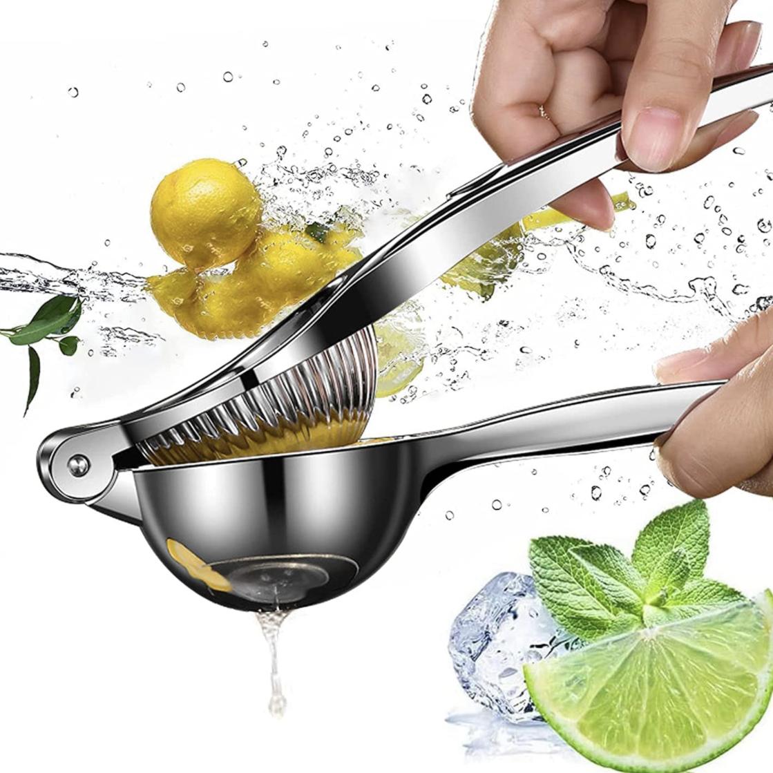 Stainless Steel Lemon Squeezer Manual - Threaded Groove Fresh Lemon Juicer Hand Press Stainless Steel Lemon Squeezer