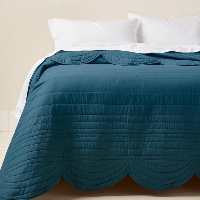 King Scalloped Edge Quilt Teal - Opalhouse™ designed with Jungalow™
