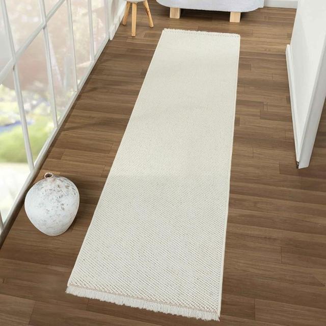 LUXE WEAVERS Stella Collection 246 Cream 2x8 Modern Abstract Area Rug