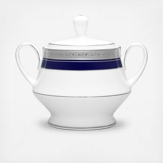 Crestwood Cobalt Platinum Sugar Bowl with Cover